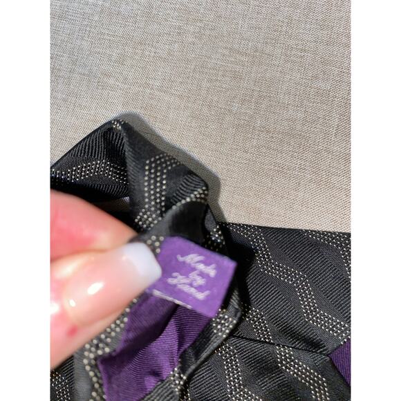 Ralph Lauren Purple Label Made In England Made By Hand 100% Men’s Zig Zag Tie - Picture 5 of 6
